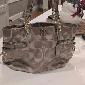 Coach Collette Signature Sateen Satchel. EUC